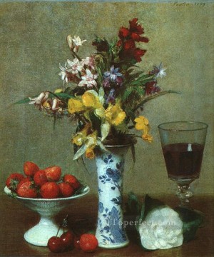 印象派の静物画 Painting - 静物画「婚約」1869 花の画家アンリ・ファンタン・ラトゥール